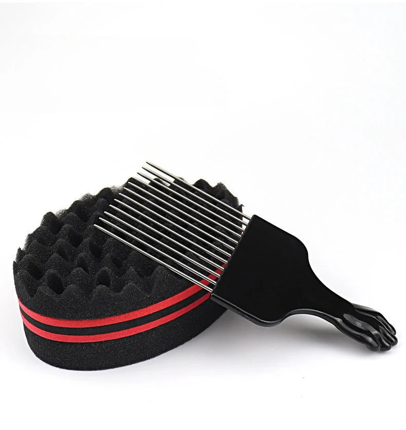 Twist Sponge Oval Double Sides Magic Hair Brush Natural Afro