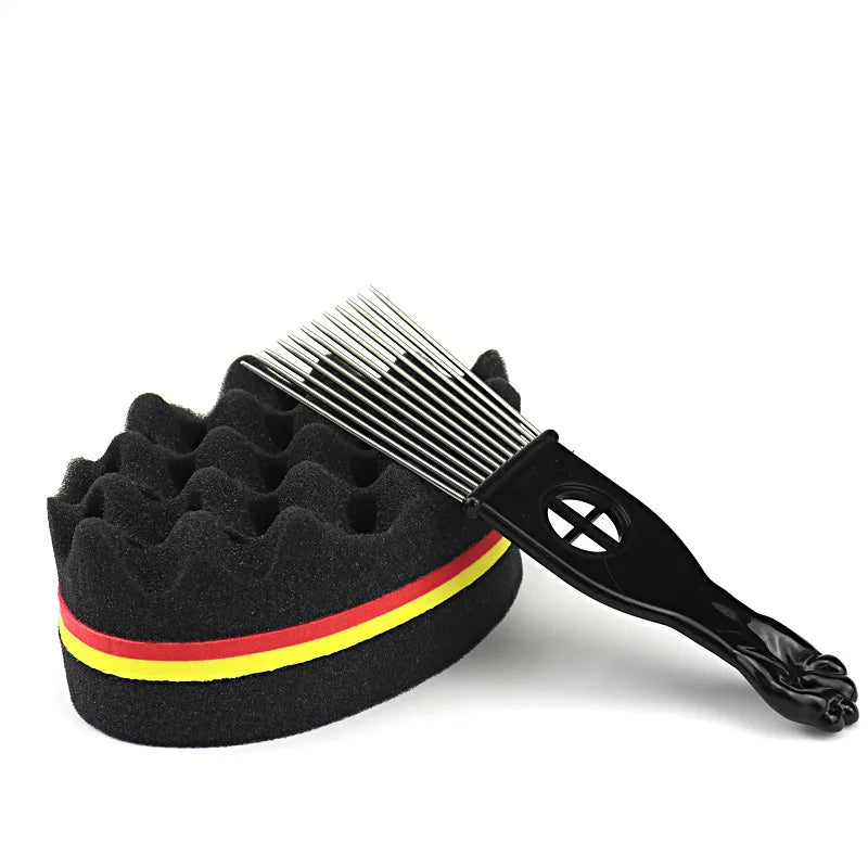 Twist Sponge Oval Double Sides Magic Hair Brush Natural Afro